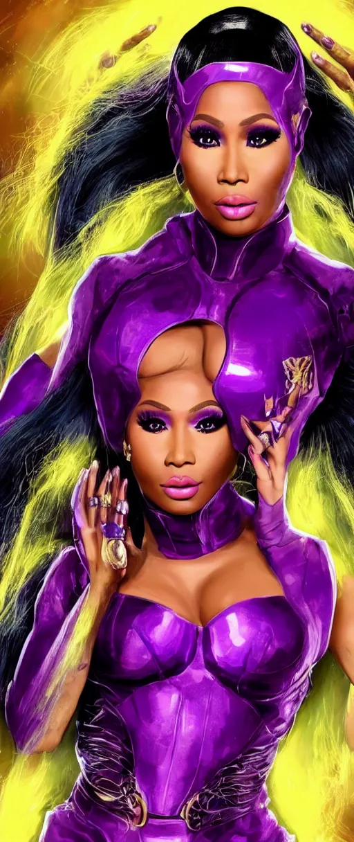 Image similar to nicki minaj in the style of thanos