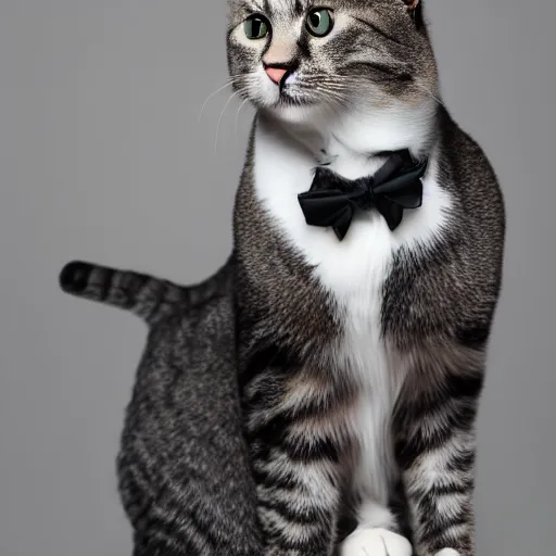 Image similar to studio portrait photo of a cat wearing a suit