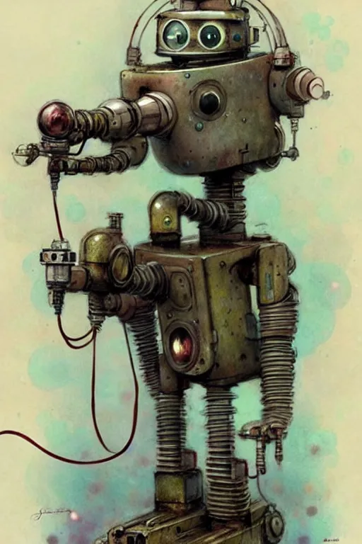 Image similar to (((((1950s robot science fantasy . muted colors.))))) by Jean-Baptiste Monge !!!!!!!!!!!!!!!!!!!!!!!!!!!