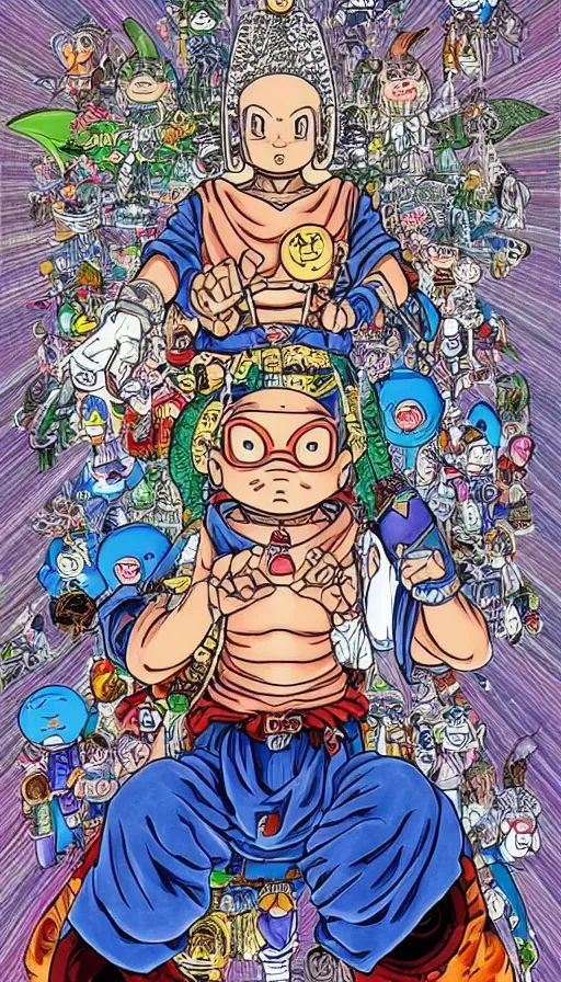 Image similar to portrait of a digital shaman, by akira toriyama