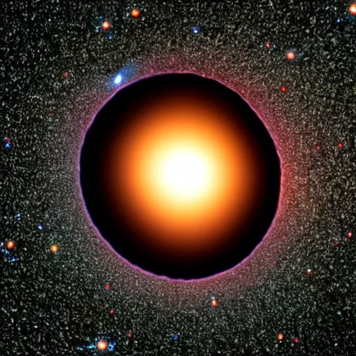 Prompt: watching the end of the universe from inside of a black hole