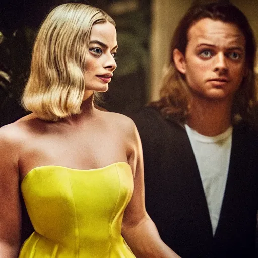 Image similar to margot robbie as a bottle full of liquid margot