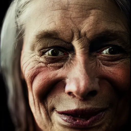 Image similar to close up portrait photo of a devil in a studio, photo by annie leibovitz