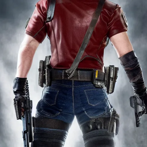 Prompt: chris evans as leon kennedy from resident evil, 4 k, high detail, high - resolution photograph, professional photography, ultra - detail