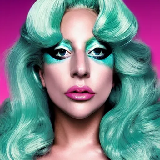 Image similar to lady gaga artpop act ii, album cover, artpop film, lady gaga with her venus seashell girl hair