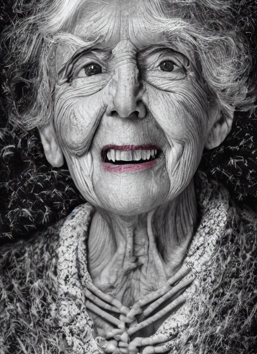 Prompt: a hyper realistic ultra realistic photograph of the 1000 foot tall grandma, highly detailed, 8k photo, writing in horror