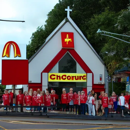 Prompt: church of McDonald's