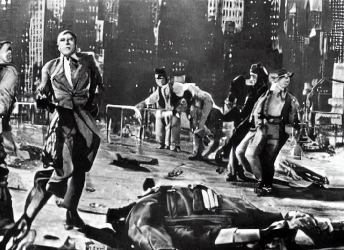 Image similar to scene from the 1 9 3 1 science fiction film escape from new york