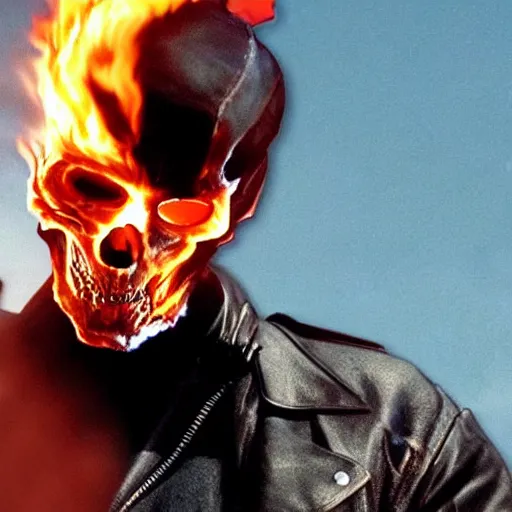 Prompt: keanu reaves as ghost rider 3 4 k quality super realistic