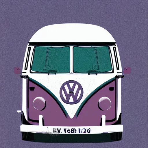 Image similar to illustration of an old van volkswagen, may 6 8, pastel colors, cool, hippie by malika favre