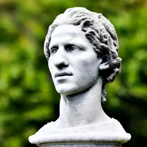 Prompt: a marble bust of Young Thug