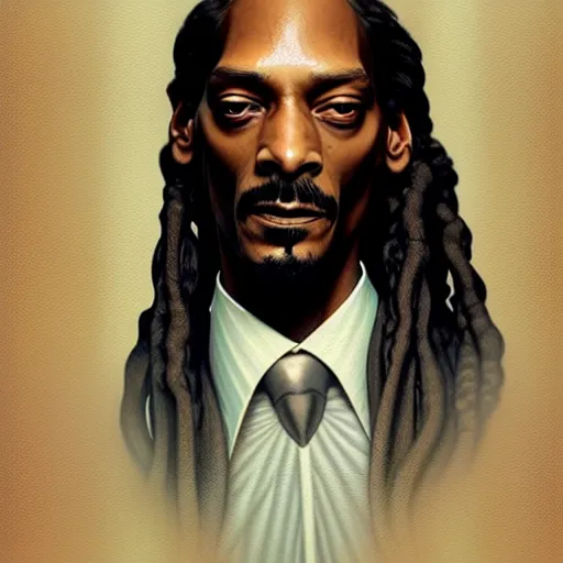 Prompt: Snoop dog , highly detailed, digital painting, artstation, concept art, sharp focus, illustration, art by greg rutkowski and alphonse mucha