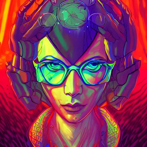 Image similar to skill magic geek inside matrix deepdream radiating a glowing aura stuff loot legends stylized digital illustration video game icon artstation lois van baarle, ilya kuvshinov, rossdraws,