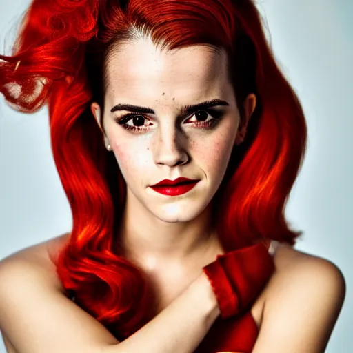 Image similar to Emma Watson as Jessica Rabbit, (Sony a7R IV, modelsociety, symmetric balance, dynamic range)