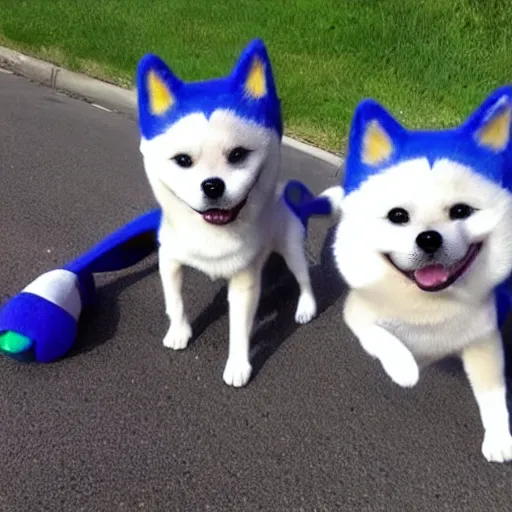 Image similar to sonic doge, shibu inu as sonic, doge as sonic, byghee