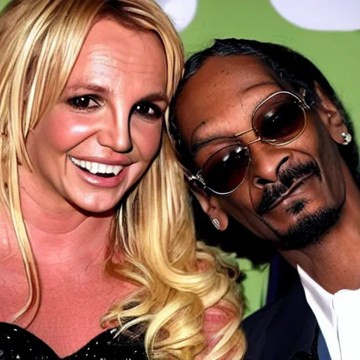 Image similar to “ britney spears and snoop dogg kissing ”