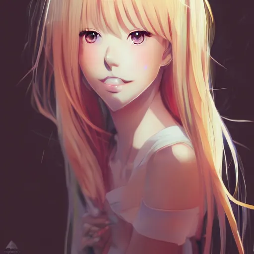 Prompt: anime portrait of Karuizawa Kei, Blonde, as an anime girl by Stanley Artgerm Lau, WLOP, Rossdraws, James Jean, Andrei Riabovitchev, Marc Simonetti, and Sakimichan, trending on artstation