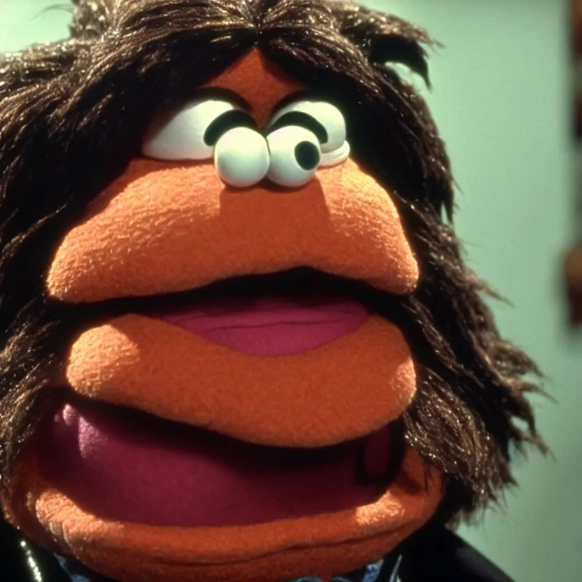 Prompt: jack black as a muppet, movie still, 8 k,