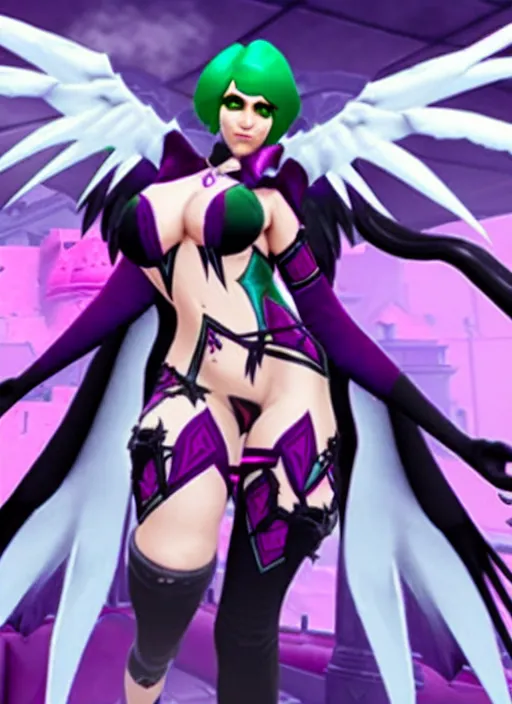 Image similar to morrigan aensland in overwatch, premium character skin