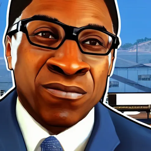 Image similar to african american bill gates in gta 5 cover