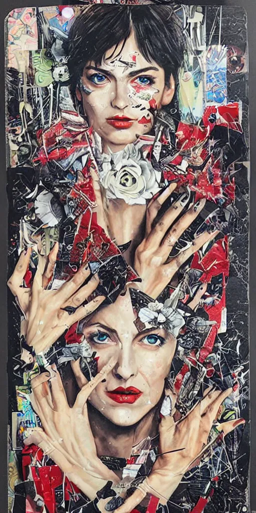 Prompt: a tarot card of luck by Sandra Chevrier