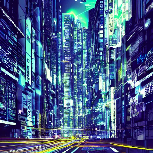 Prompt: cyberspace tokyo japan digital matrix dystopia metropolis
