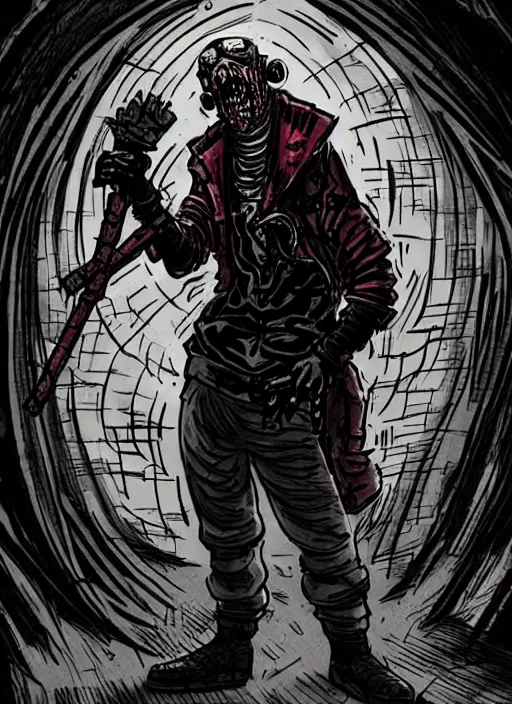 Image similar to concept art of filthy frank as a boss in darkest dungeon, highly detailed, dark atmosphere, cosmic horror, body horror, lovecraft mythos, key character poster