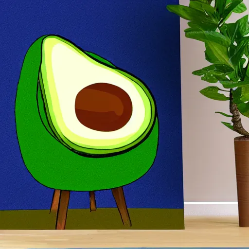 Prompt: avocado armchair cartoon