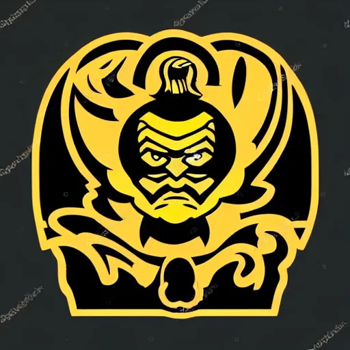 Prompt: kung fu warlord, digital art, iconic icon, 2 d vector logo, cartoon, t - shirt design