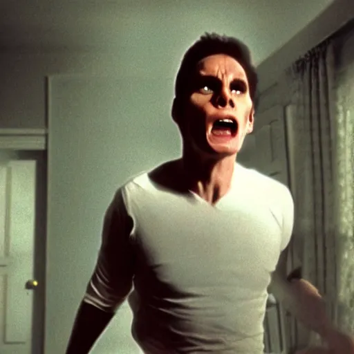 Image similar to Live Action Still of Jerma in The Exorcist, real life, hyperrealistic, ultra realistic, realistic, highly detailed, epic, HD quality, 8k resolution, body and headshot, film still