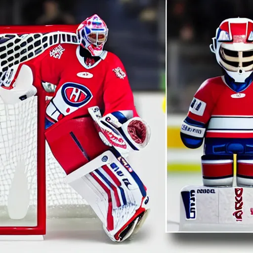 Image similar to high quality portrait flat matte painting of cute Carey Price Goaltender in the style of nendoroid and manga NARUTO, number 31 on jersey, flat anime style, thick painting, medium close-up