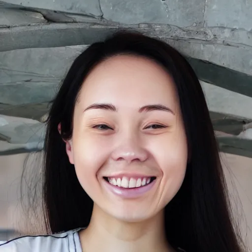 Prompt: face of a smiling beautiful 30 years old chinese woman with blonde hair