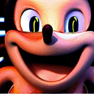 Prompt: sonic with no teeth