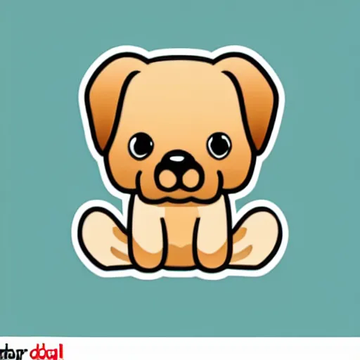 Prompt: cute puppy as an svg sticker, 2 d, flat, vector art