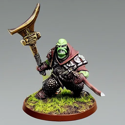 Image similar to warhammer fantasy axe wielding orc figurine