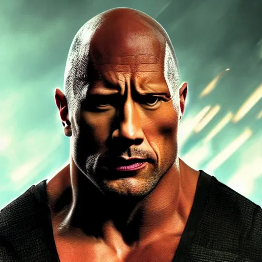 Image similar to Dwayne Johnson in the punisher digital art 4k detailed super realistic