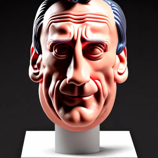 Image similar to uhd bust of john hamm composed of ham and eggs. correct face.