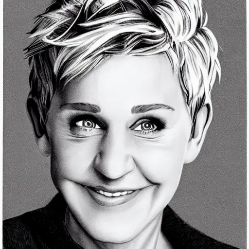 Image similar to ellen degeneres drawn by mort drucker