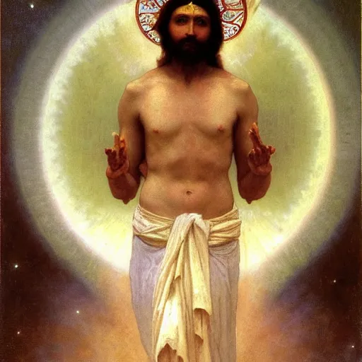 Image similar to The cosmic shaman, painted by William-Adolphe Bouguereau