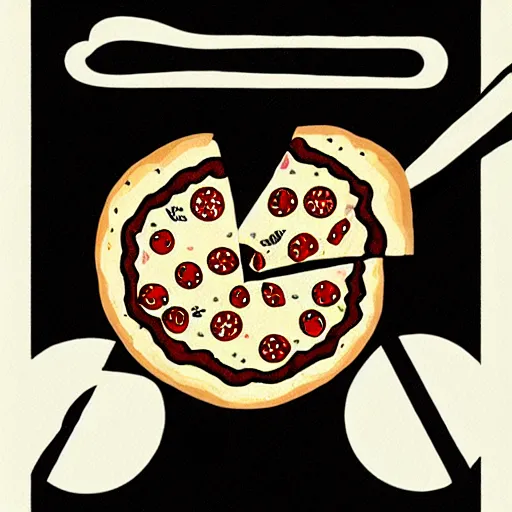 Prompt: pizza, zentagle illustration