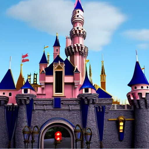 Prompt: the disneyland castle on fire, highly detailed, 8 k resolution, ultra realistic