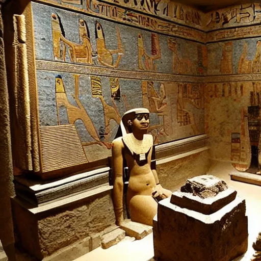 Prompt: a room full of ancient egyptian treasures, old temple, epic, archeology, detailed