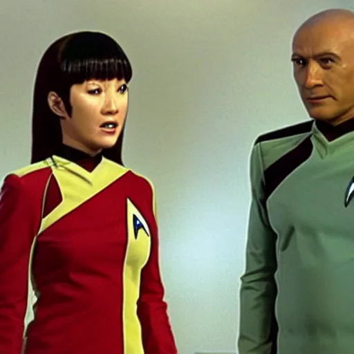 Image similar to still of Star Trek The Next Generation with Kagura from Azumanga Daioh