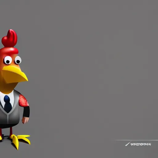 Image similar to a high quality photo of a chicken wearing a suit, 8k, artstation