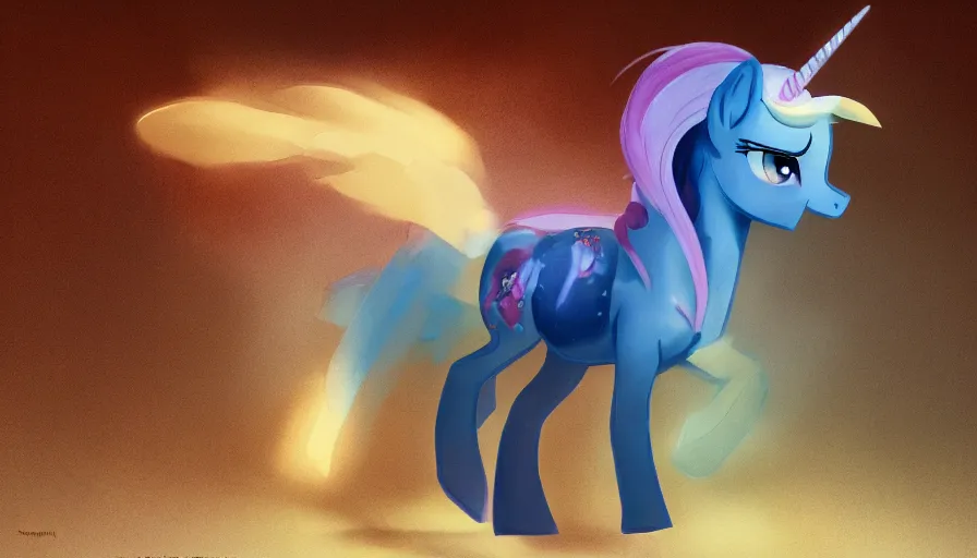 Prompt: a beautiful painting of my little pony, ray traced lighting by kalin popov and greg rutkowski