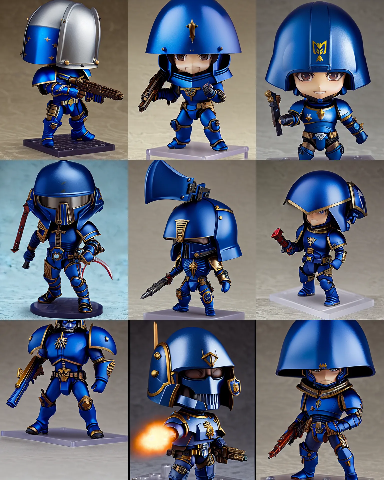 Prompt: nendoroid warhammer 4 0 k ultramarine with a helmet, no hood | | realistic shaded, fine details, realistic shaded lighting poster by greg rutkowski, diego gisbert llorens, magali villeneuve, artgerm, jeremy lipkin and rob rey