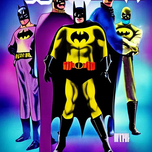 Prompt: acid batman, promo poster, movie poster, cool pose