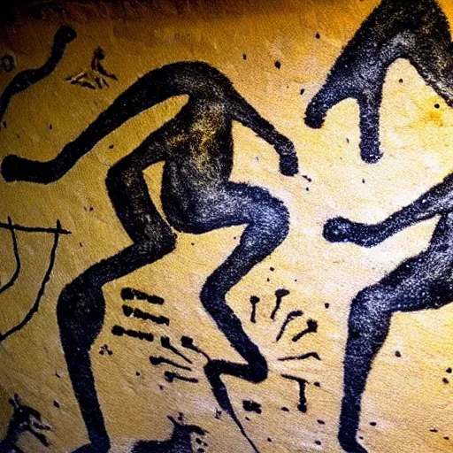 Prompt: paleolithic cave painting