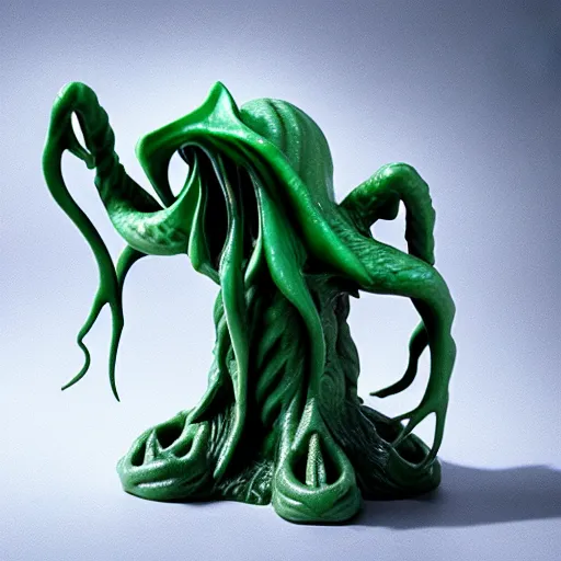 Image similar to a porcelain sculpture of cthulhu product shot