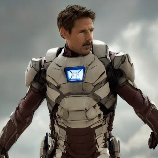 Prompt: Film still of Tom Cruise as Tony Stark, avengers, Iron man, 4k
